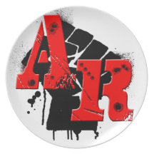 PLACA ARMADA del puño de la resistencia Platos Para Fiestas