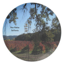 Placa: Colores del viñedo de Paso Robles en noviem Platos Para Fiestas