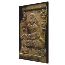 Placa de Abbasid, Iraq o Irán, siglo XII (marfil) Impresión En Lienzo Estirada