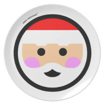 Placa de Andy Awesome® "Santa feliz" Plato De Comida
