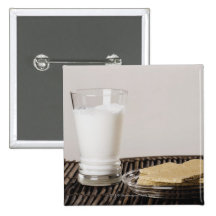 Placa de bocados con un vidrio de leche pins