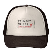 Placa de calle de Carnaby (mirada llevada) Gorras