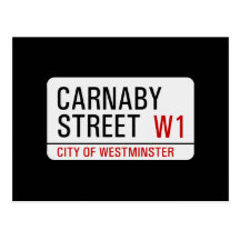 Placa de calle de Carnaby Tarjeta Postal