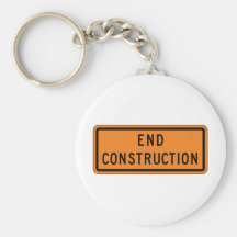 Placa de calle de la construcción del extremo llaveros