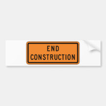 Placa de calle de la construcción del extremo pegatina de parachoque