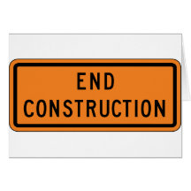 Placa de calle de la construcción del extremo tarjetas