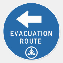 Placa de calle de la evacuación pegatina