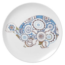 Placa de cena de la tortuga plato de comida