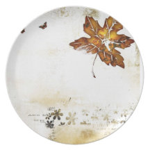 placa de cena del otoño de la acción de gracias plato para fiesta