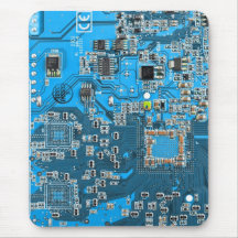 Placa de circuito del friki del ordenador - azul tapete de raton