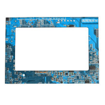 Placa de circuito del friki del ordenador - azul marcos magnéticos