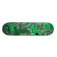 Placa de circuito del friki del ordenador - verde monopatines