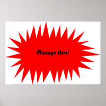¡Placa de identificación cómica, mensaje aquí! Posters