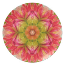 Placa de la flor del jardín platos de comidas