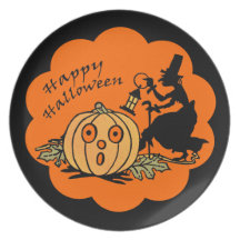 Placa de la melamina de Halloween del vintage Plato Para Fiesta