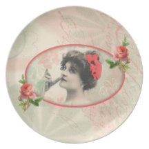 Placa de la mujer del Victorian Platos Para Fiestas