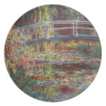Placa de la pintura del lirio de agua platos