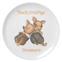 Placa de los soñadores de The3LittlePigs Platos Para Fiestas