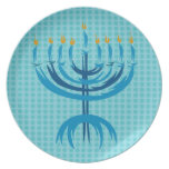 Placa de Menorah Plato De Comida