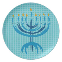 Placa de Menorah Plato De Comida