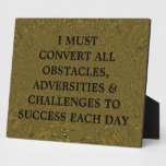 Placa de motivación del éxito diario