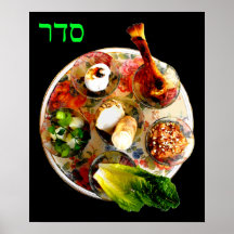 Placa de Seder - "Seder" en hebreo Poster