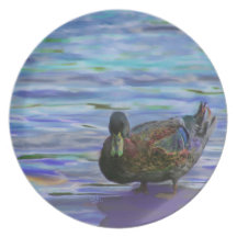 Placa de Sr. Happy Mallard Waddling Outdoorsman Plato