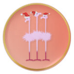 Placa de tres flamencos del navidad platos para fiestas