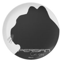Placa decorativa del gato persa 1954 plato para fiesta