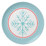 Placa del copo de nieve platos para fiestas