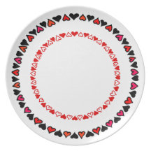 Placa del corazón del amor platos