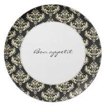 Placa del damasco del appetit del Bon Plato