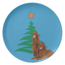 Placa del día de fiesta de Irish Setter Platos