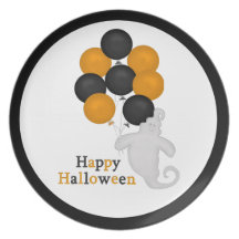Placa del fantasma del feliz Halloween Platos De Comidas