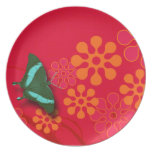 Placa del jardín de la mariposa platos