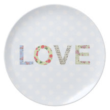 Placa del lunar del arte de la palabra del amor platos