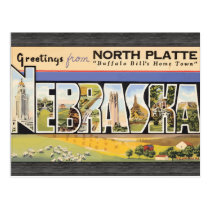 Placa del norte la "ciudad natal" Nebraska, V de B tarjetas postales
