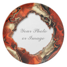 Placa del ornamento 1 del fractal platos de comidas