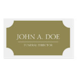Placa del oro del director de funeraria/blanco clá plantillas de tarjeta de negocio