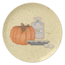 Placa del pastel de calabaza de la hornada platos de comidas