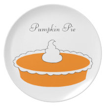 Placa del pastel de calabaza plato de comida