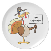 Placa del personalizable de Tofurkey del intento Plato