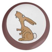 Placa divertida del conejo de conejito CT Platos Para Fiestas