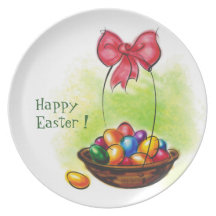 Placa feliz de Pascua Platos De Comidas