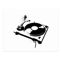 Placa giratoria de DJ Tarjeta Postal
