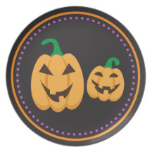 Placa linda del dibujo animado de Halloween de las Plato