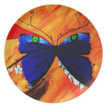 Placa - mariposa mística plato