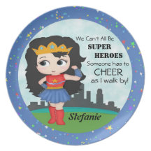 Placa personalizada chica estupendo platos para fiestas