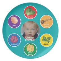Placa personalizada de Seder (arco iris/hebreo) Plato De Cena