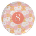 Placa personalizada monograma del Zinnia Plato De Cena